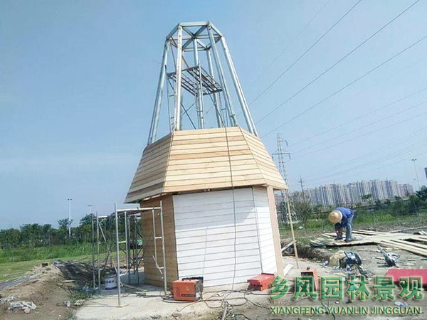 上海百果園風車搭建現場