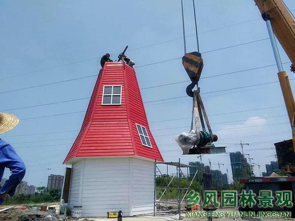 上海百果園風車搭建現場