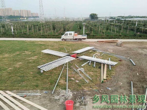 上海百果園風車搭建現場